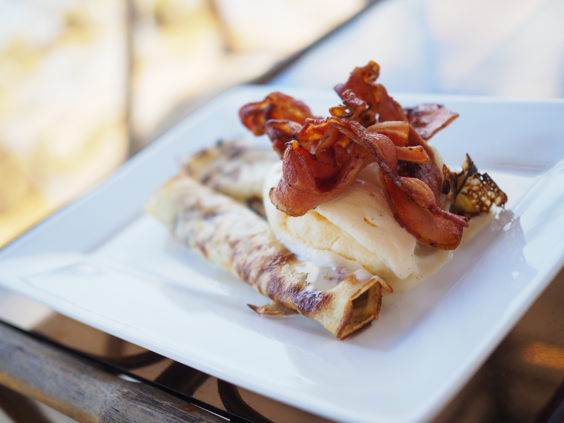 Overhead flat-lay of all ingredients for Rustic Neapolitan Gnocco Fritto with Prosciutto Ham laid out on a kitchen surface.