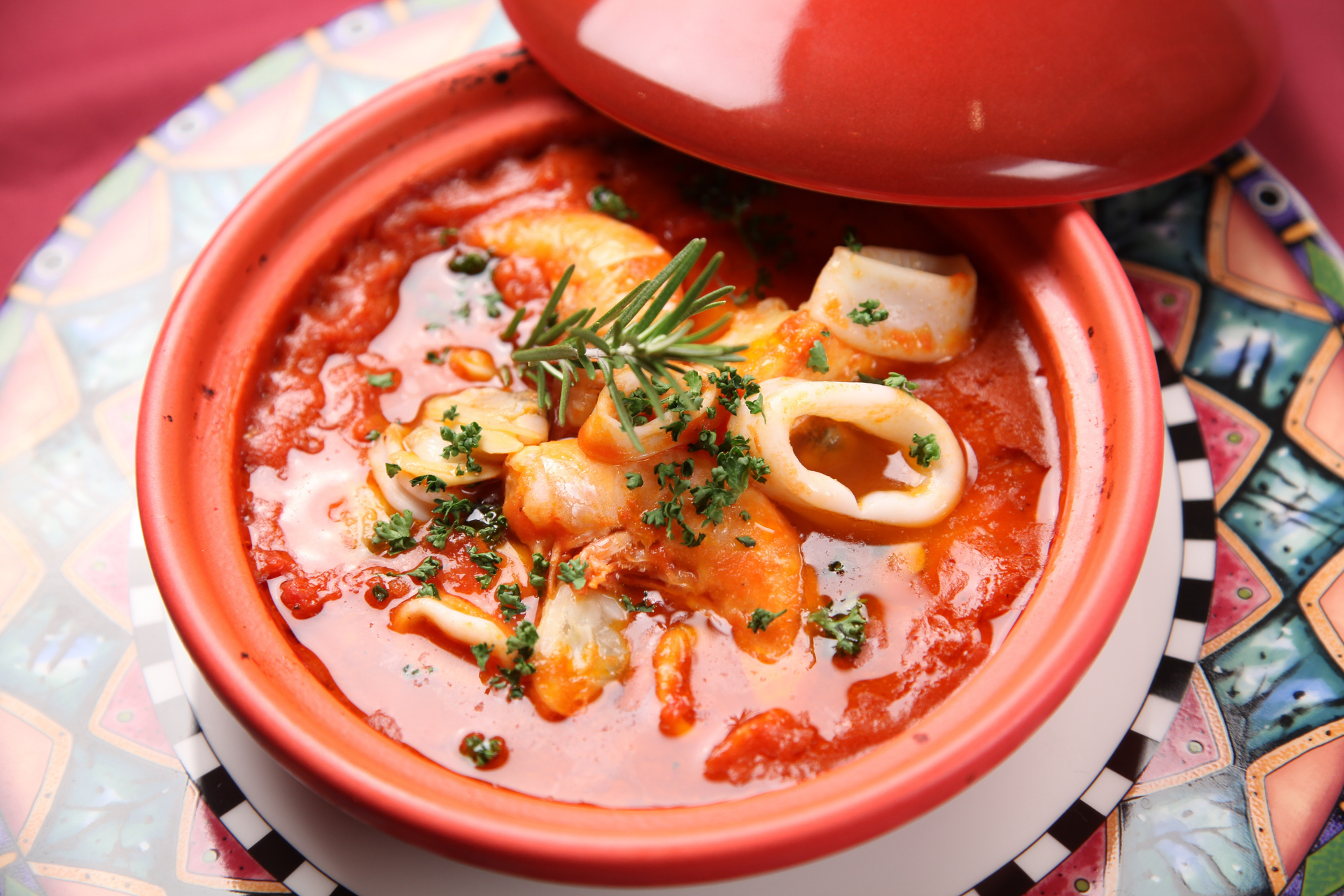 Rustic Spanish Seafood Caldereta with Saffron and Paprika
