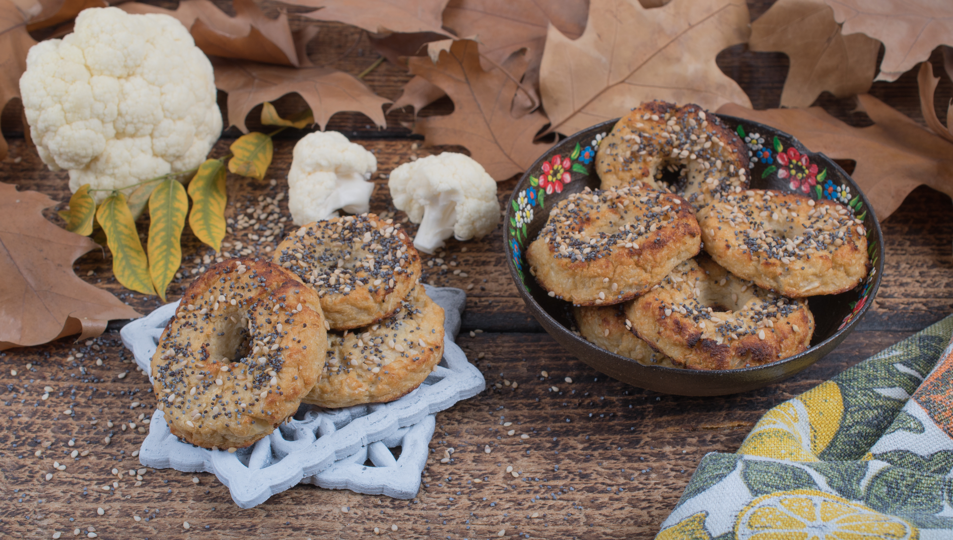 Overhead flat-lay of all ingredients for Rustic Ukrainian Bublik with Poppy Seeds laid out on a kitchen surface.