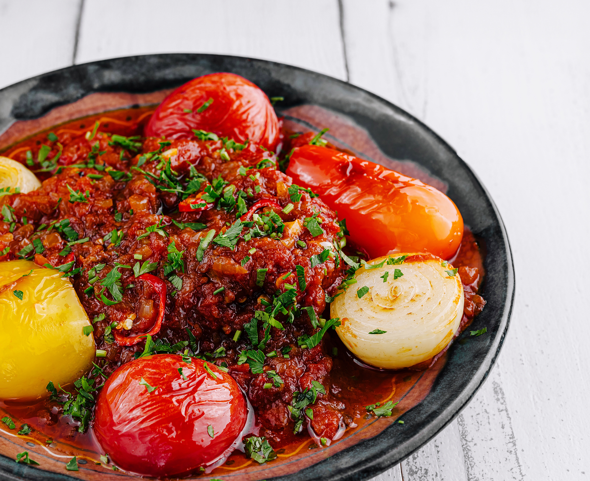 Savory Eritrean Zigni with Spicy Tomato Stew