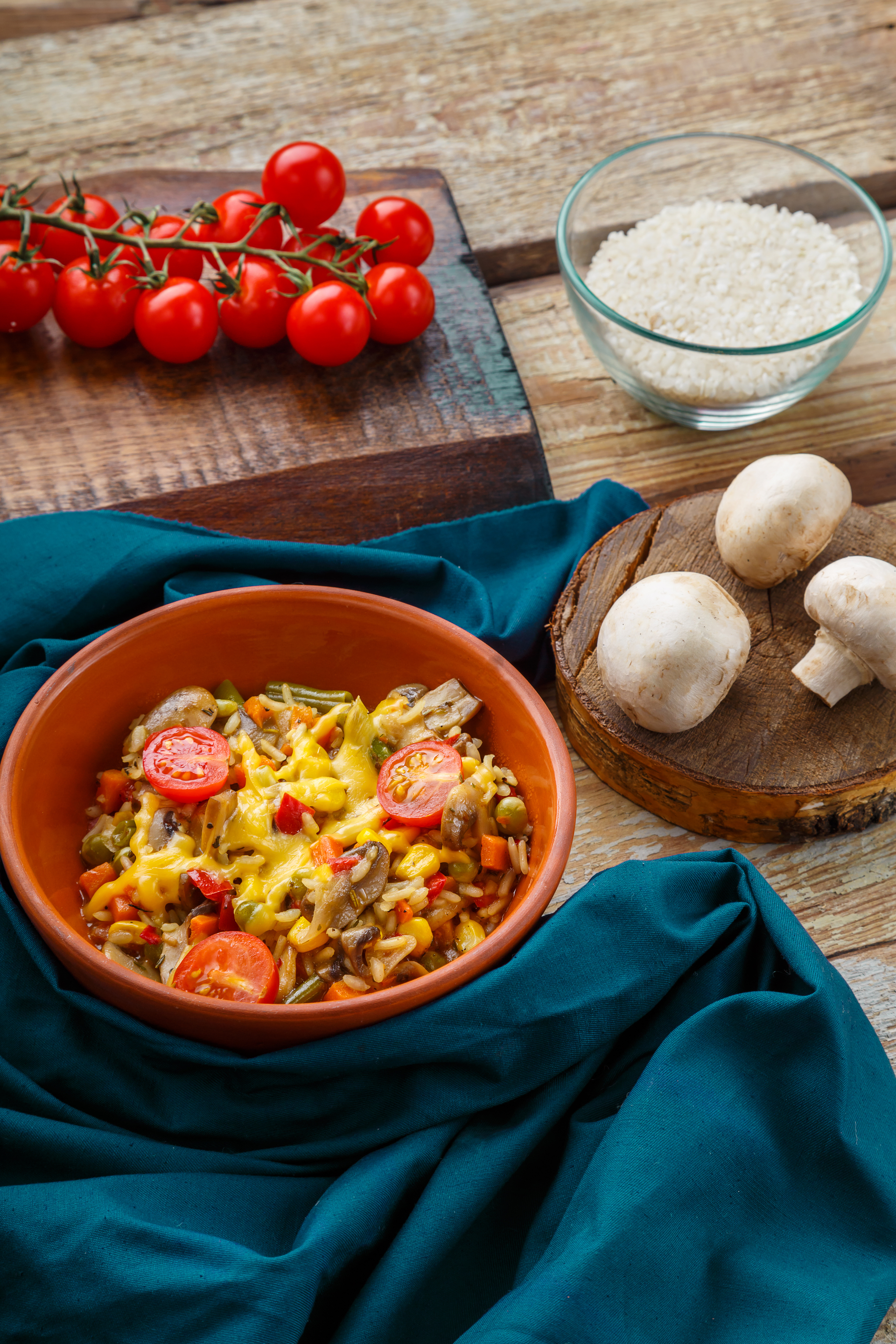 Savory Hungarian Mushroom Paprikash with Noodles — Main Course served and photographed from above
