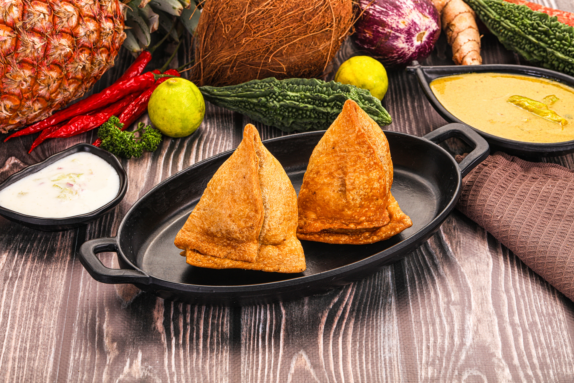 Savory Pakistani Samosa Chaat with Tamarind-Date Chutney