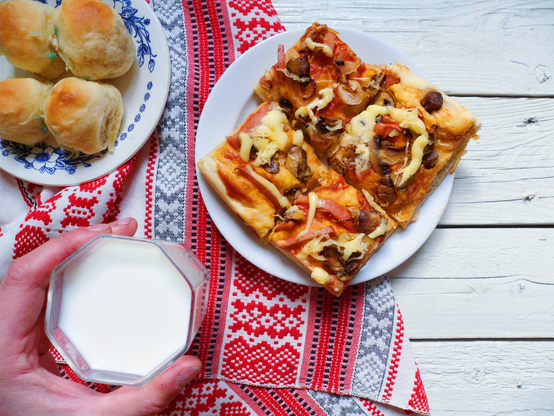 Savory Serbian Gibanica — Appetizer served and photographed from above