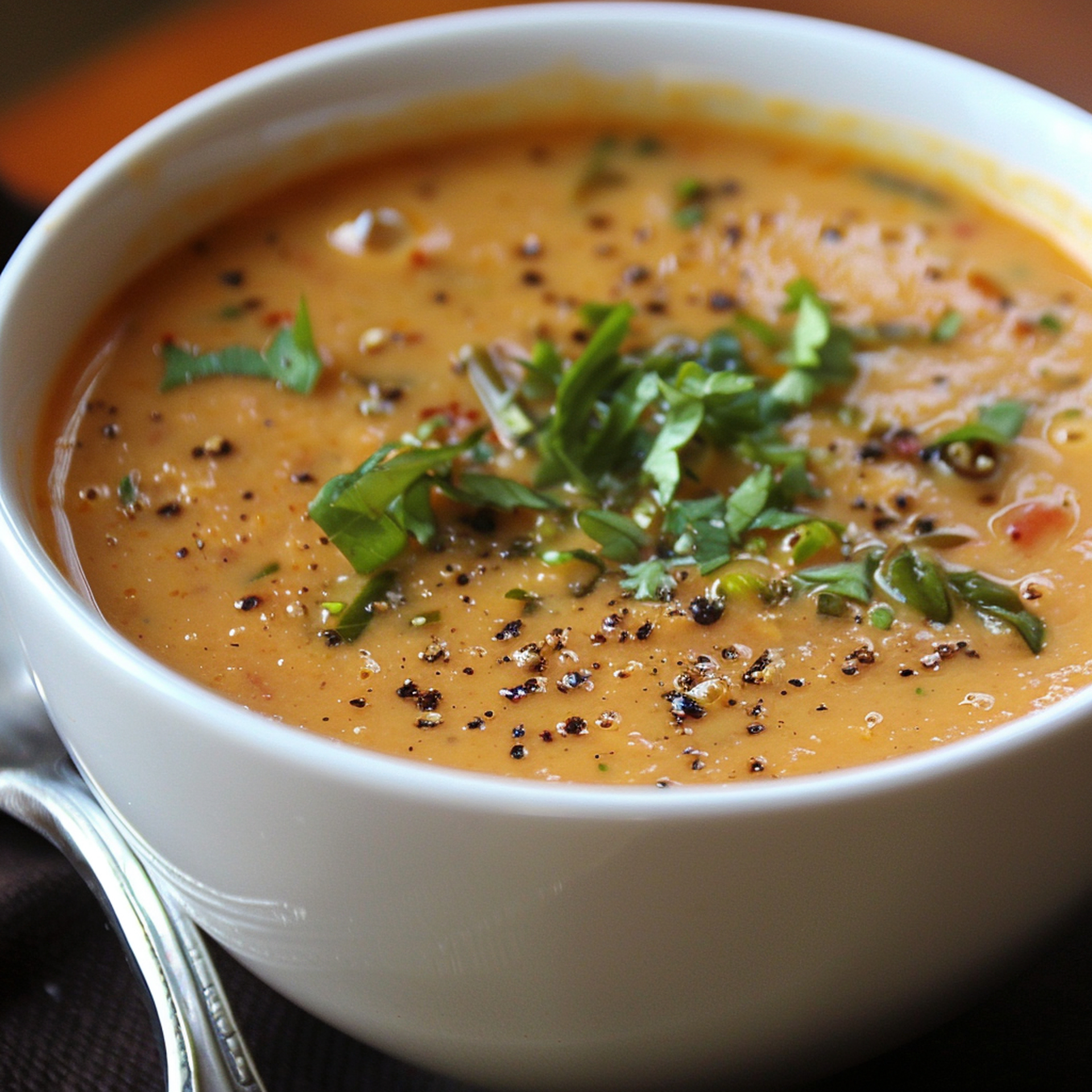 Overhead flat-lay of all ingredients for Smoked Indian Lentil and Amaranth Soup with Toasted Spices laid out on a kitchen surface.