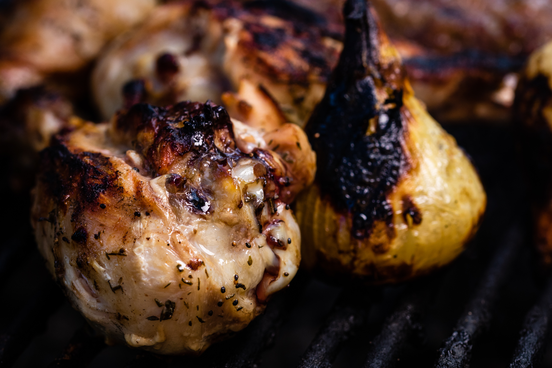Smoky Jamaican Woodfire Pimento Chicken — Main Course served and photographed from above