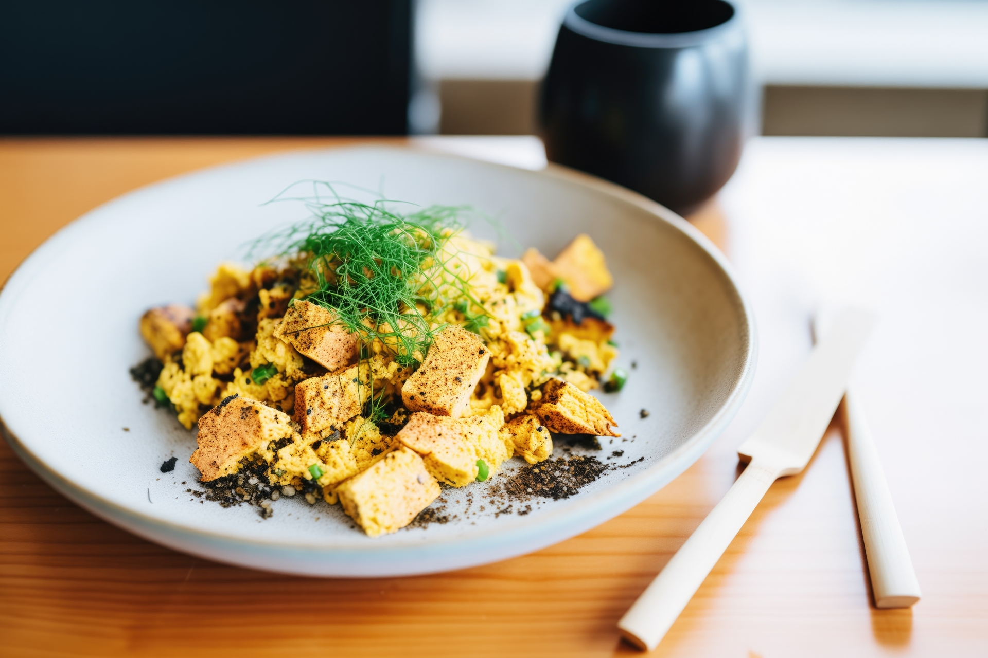 Soy-Glazed Indonesian Tofu Scramble with Turmeric Rice