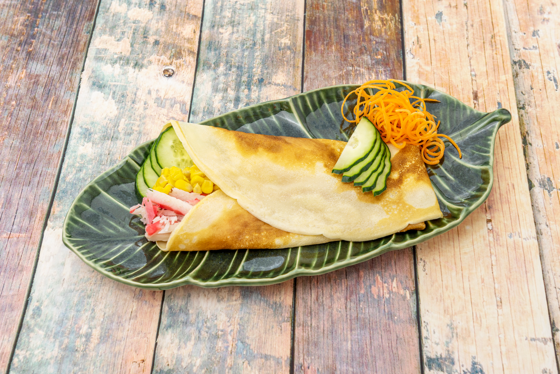 Spiced Malaysian Open-Faced Roti Jala with Chicken Curry — Main Course served and photographed from above