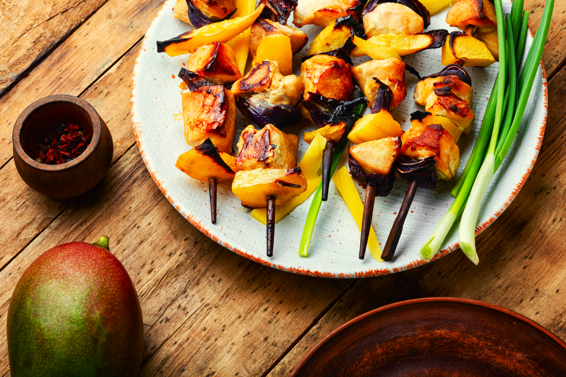 Spiced Rwandan Brochettes with Pili Pili Sauce