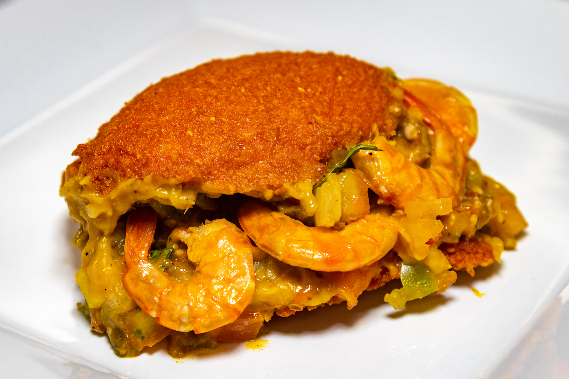 Spicy Puerto Rican Pastelón with Ripe Plantains — Main Course served and photographed from above