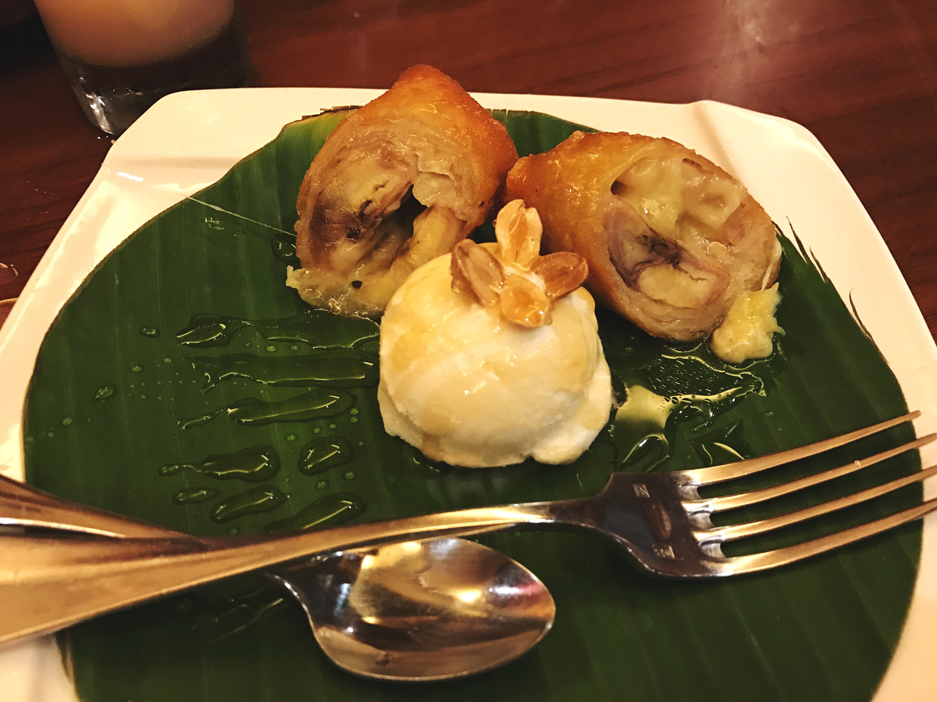 Overhead flat-lay of all ingredients for Sweet Cambodian Num Ansom Chek laid out on a kitchen surface.