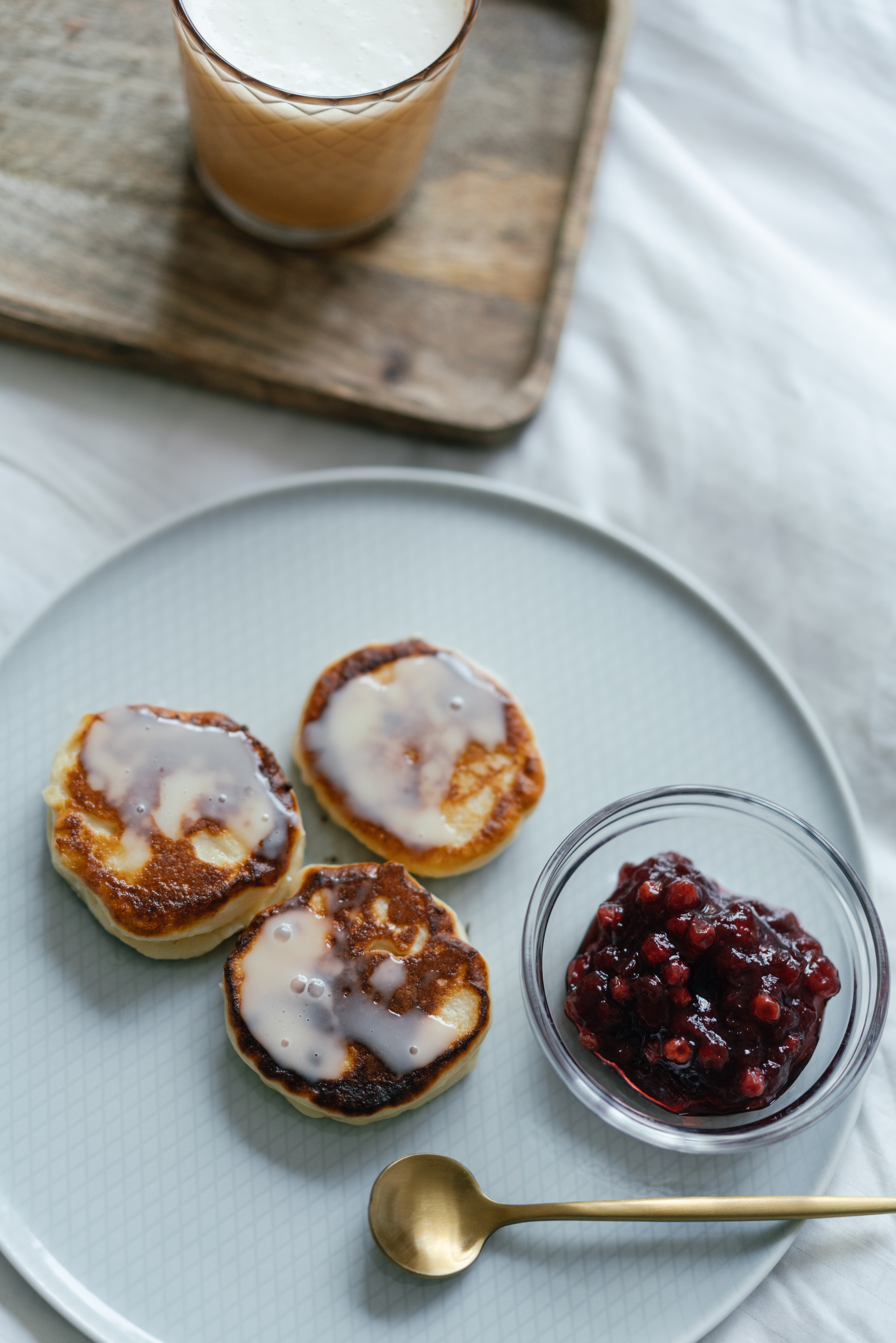 Sweet Danish Æbleskiver with Cardamom and Raspberry Jam