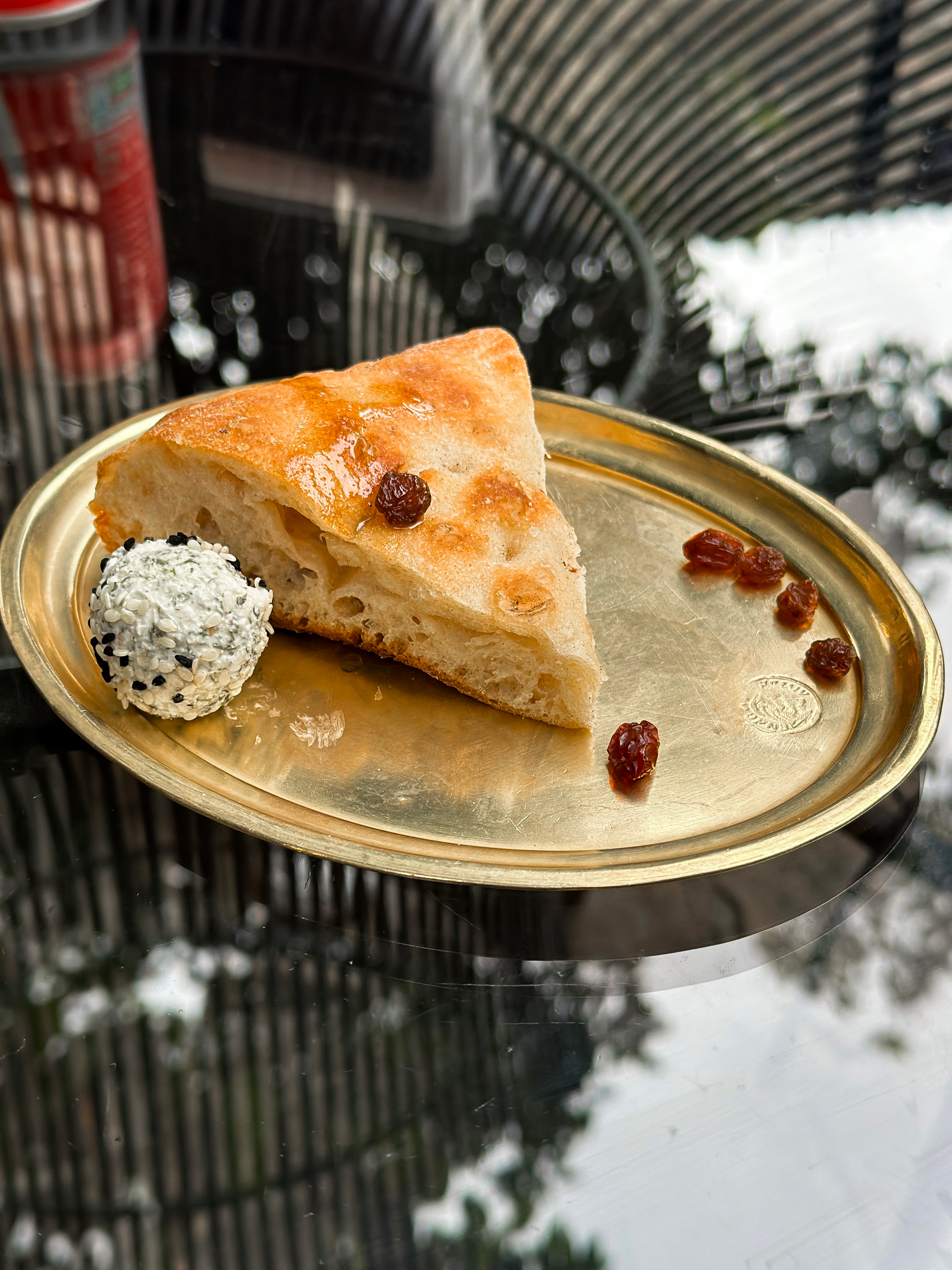 Sweet Finnish Runeberg Torte with Almond Liqueur Glaze — Dessert served and photographed from above