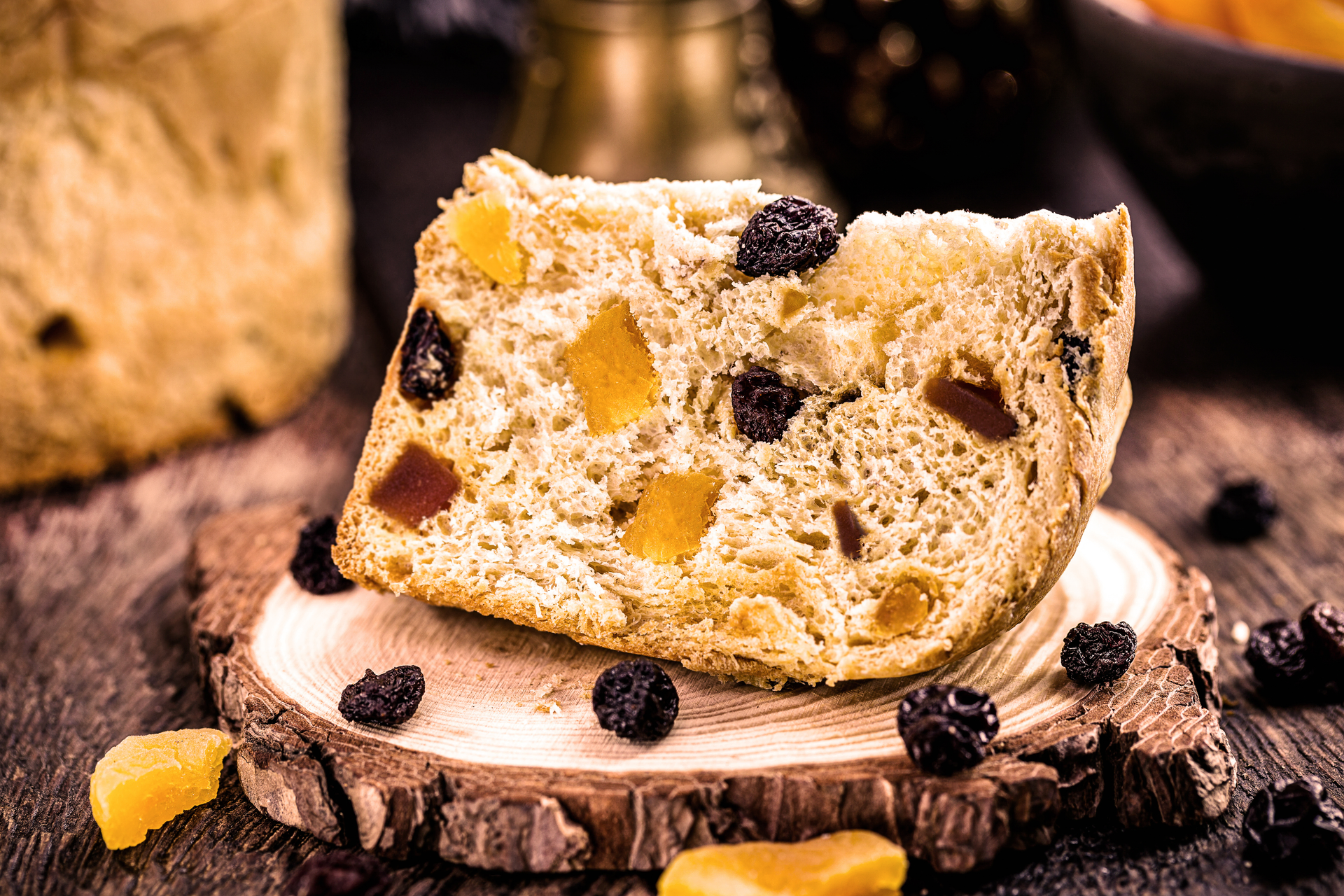 Overhead flat-lay of all ingredients for Sweet Irish Barmbrack with Whiskey-Soaked Raisins laid out on a kitchen surface.