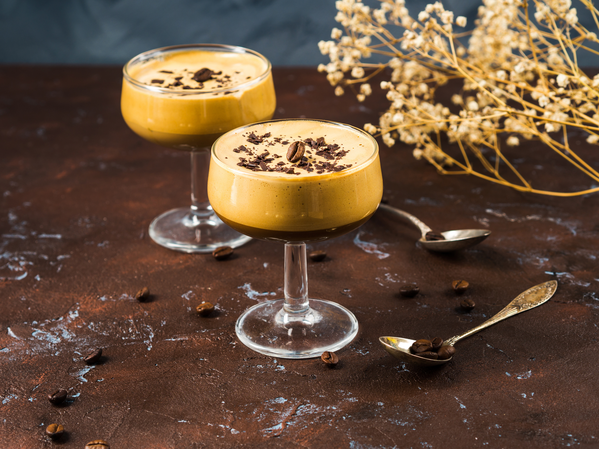 Sweet Italian Zabaione with Marsala Wine — Dessert served and photographed from above