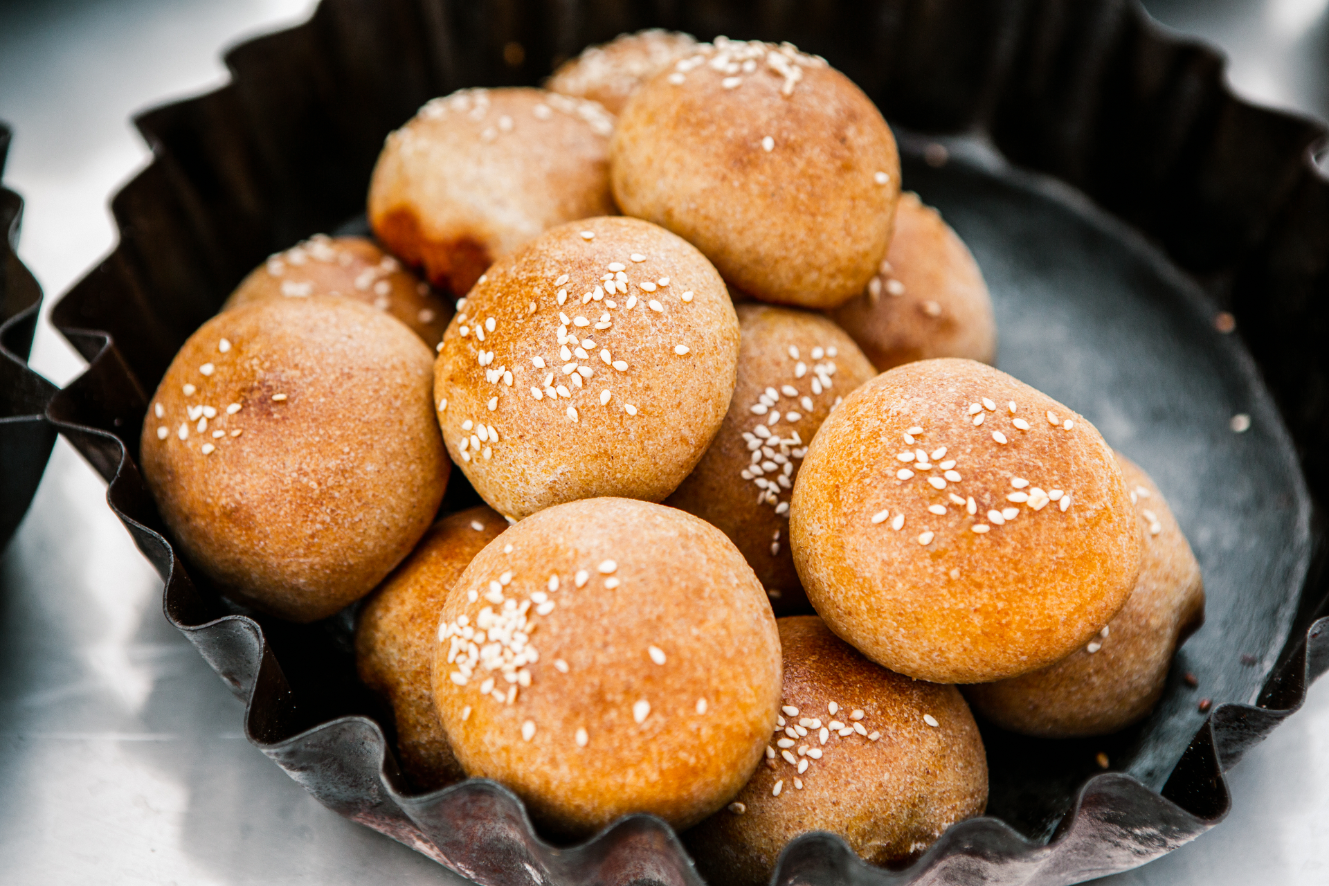 Sweet Nigerian Buns with Nutmeg and Vanilla — Snack served and photographed from above