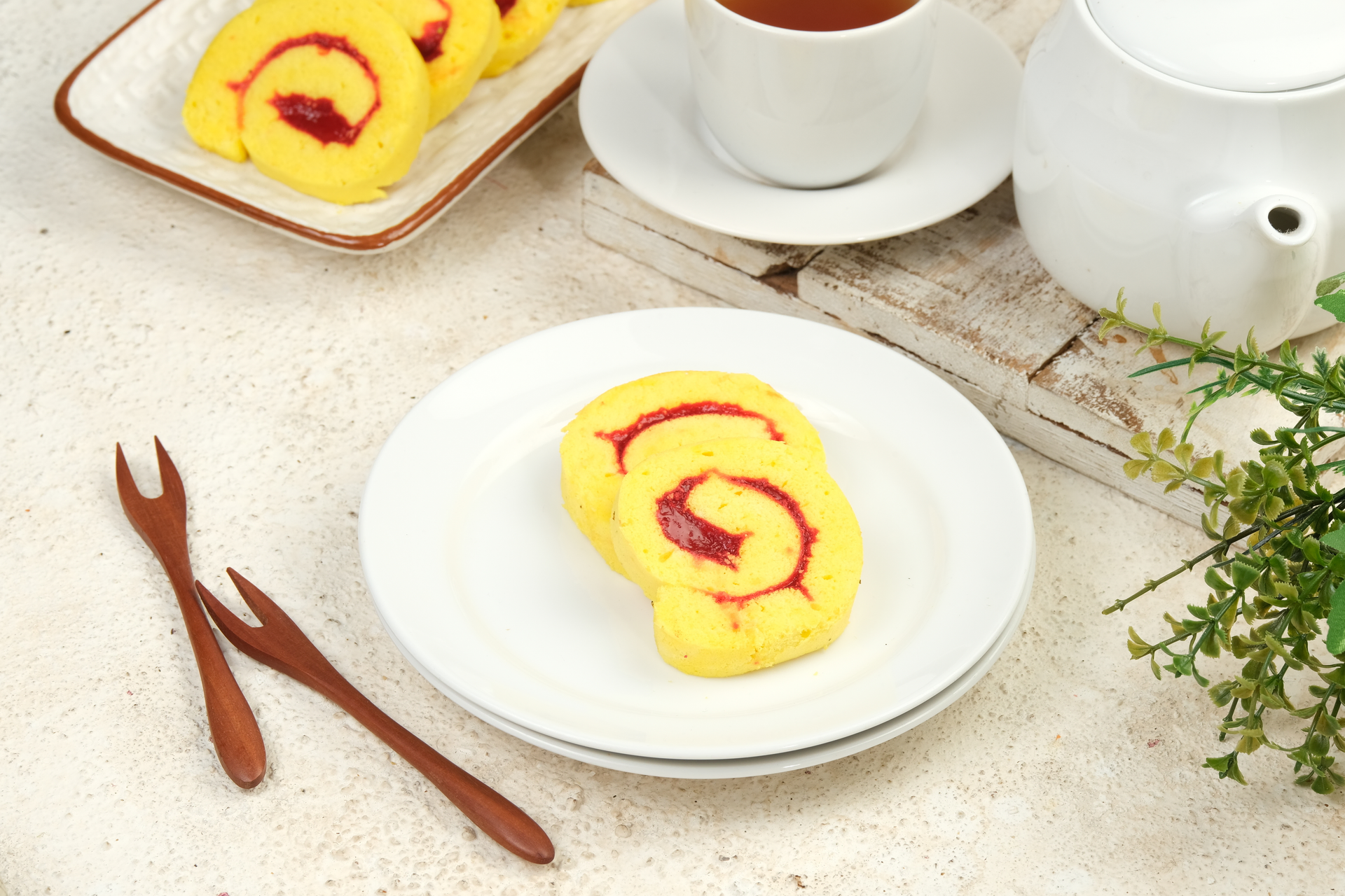 Overhead flat-lay of all ingredients for Taiwanese Pineapple Cake with Red Bean Paste laid out on a kitchen surface.