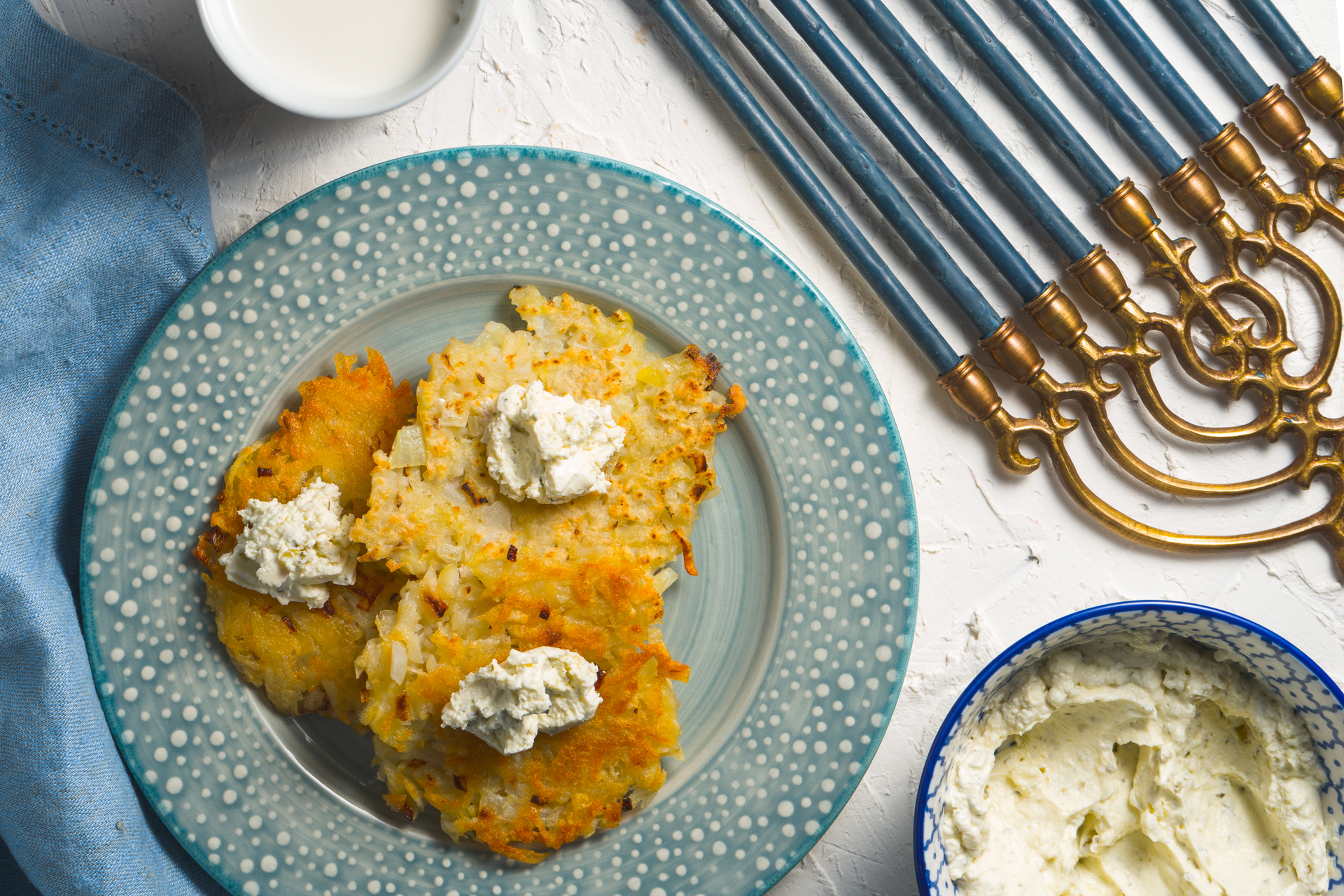 Tangy Greek Saganaki Cheese with Lemon Honey Drizzle — Appetizer served and photographed from above