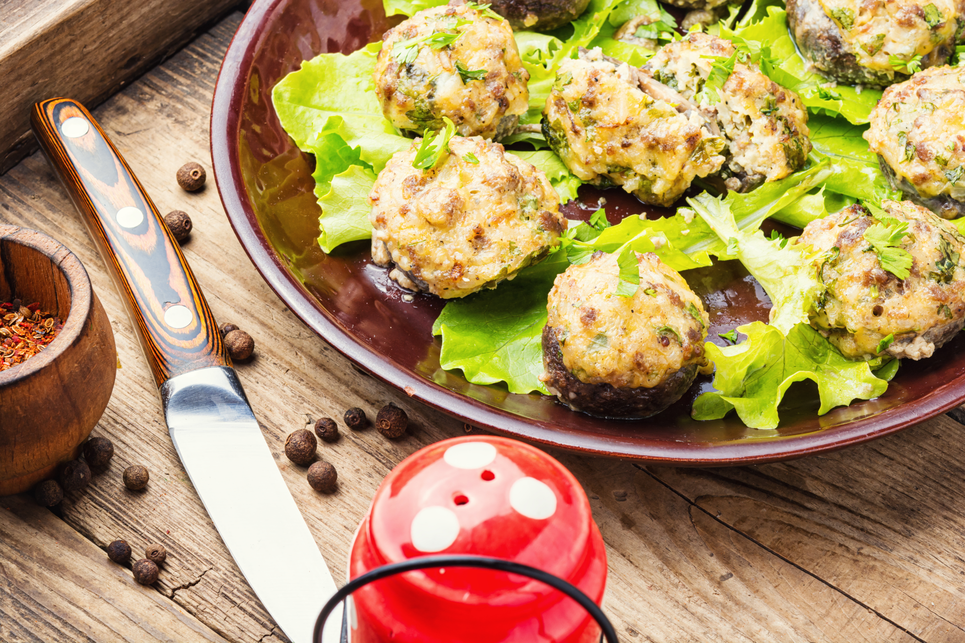 Overhead flat-lay of all ingredients for Tangy Irish Colcannon Balls with Buttered Cabbage laid out on a kitchen surface.