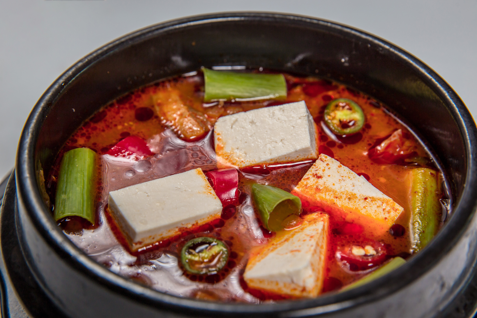 Tangy Korean Kimchi Tofu Jjigae with Fresh Vegetables