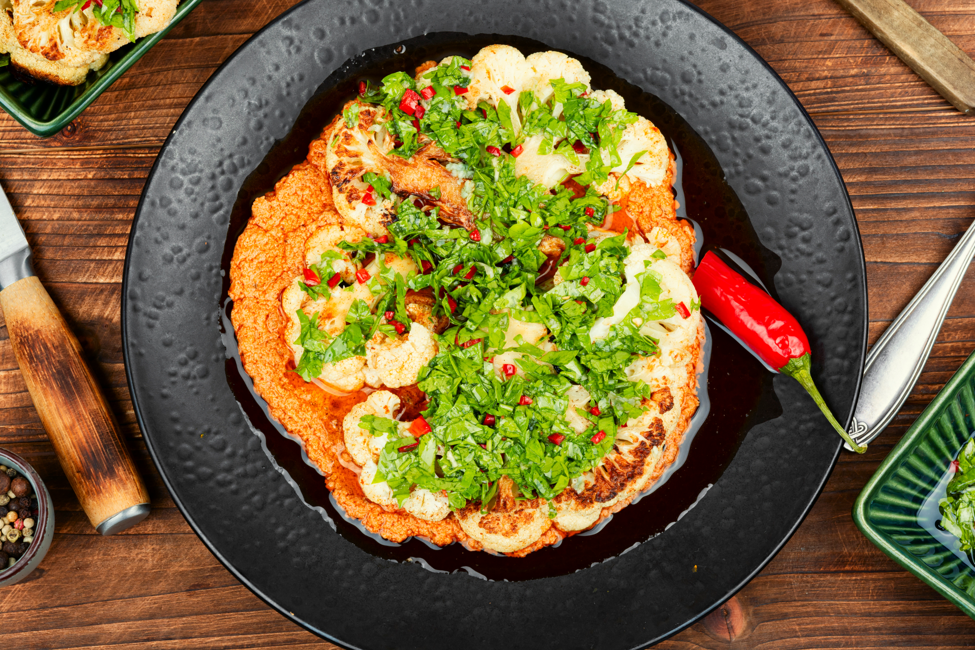Overhead flat-lay of all ingredients for Tangy Singaporean Otak-Otak with Spicy Lime Dip laid out on a kitchen surface.