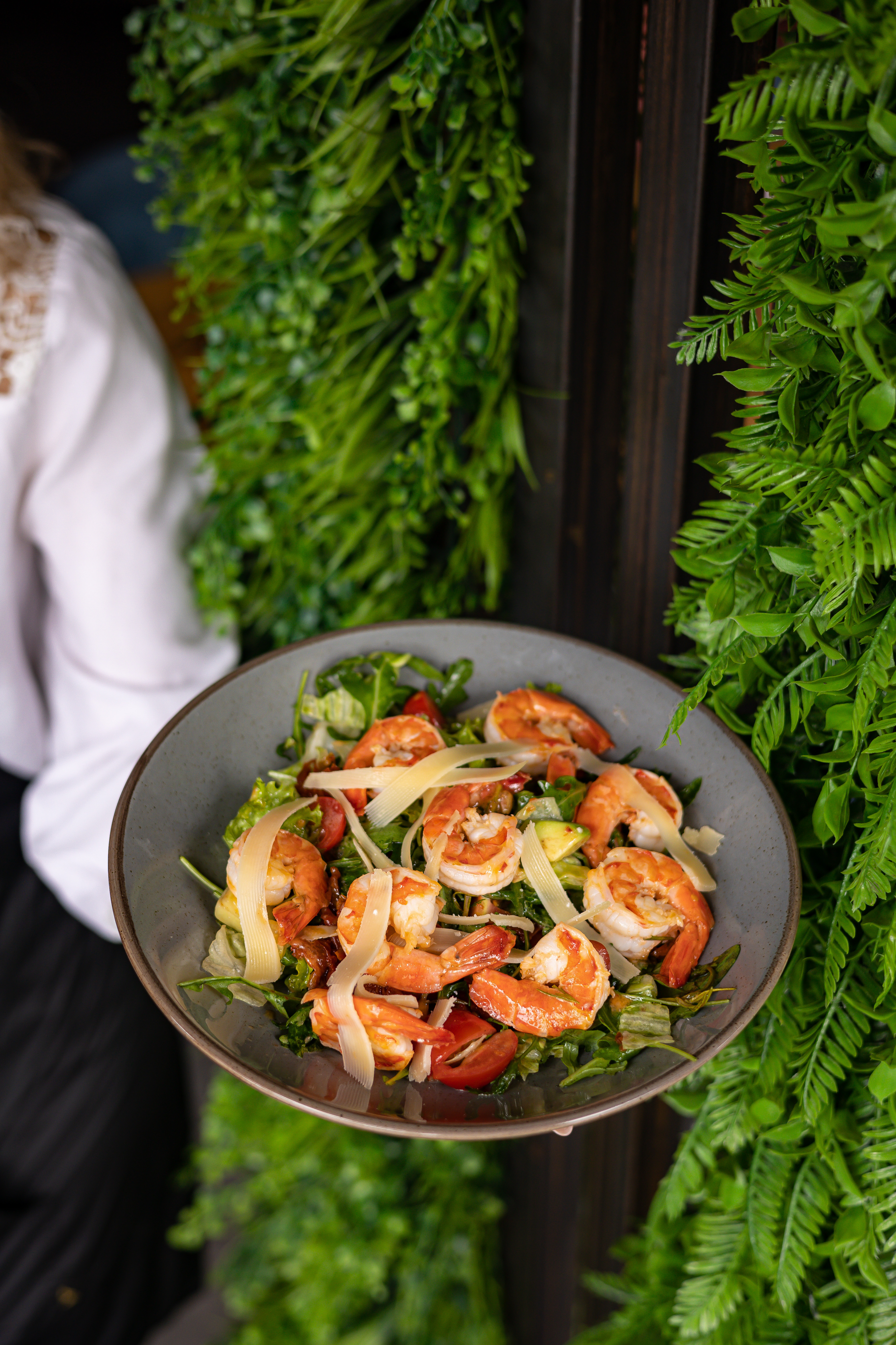 Tangy Vietnamese Green Mango Salad with Grilled Shrimp