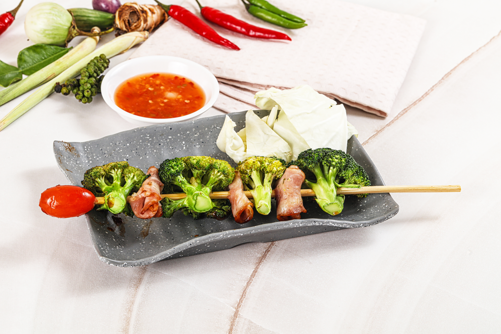 Tangy Vietnamese Lemongrass Pork Skewers with Pickled Daikon