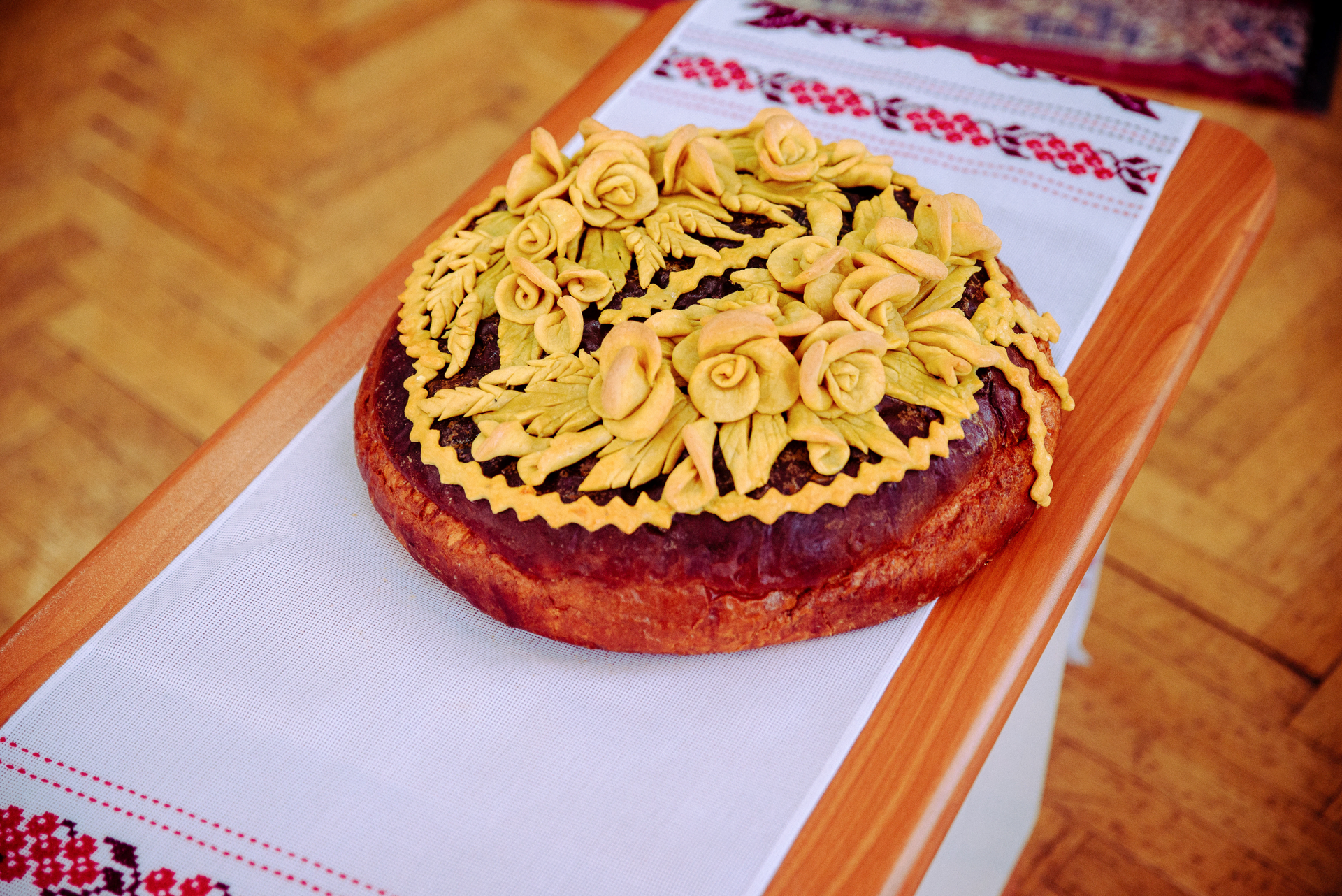 Overhead flat-lay of all ingredients for Traditional Hungarian Dobos Torte laid out on a kitchen surface.