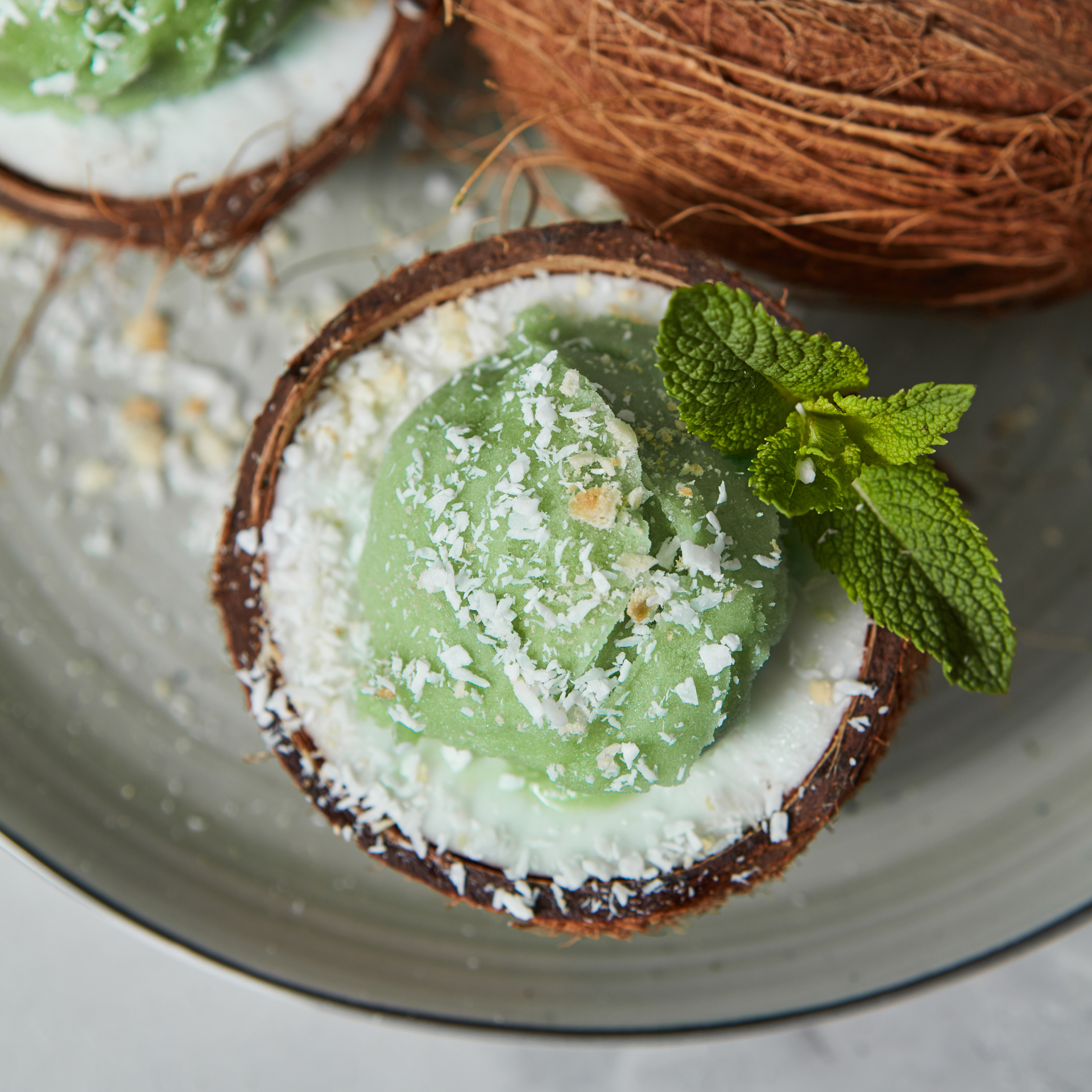 Tropical Fijian Kokoda with Coconut Cream and Lime — Appetizer served and photographed from above