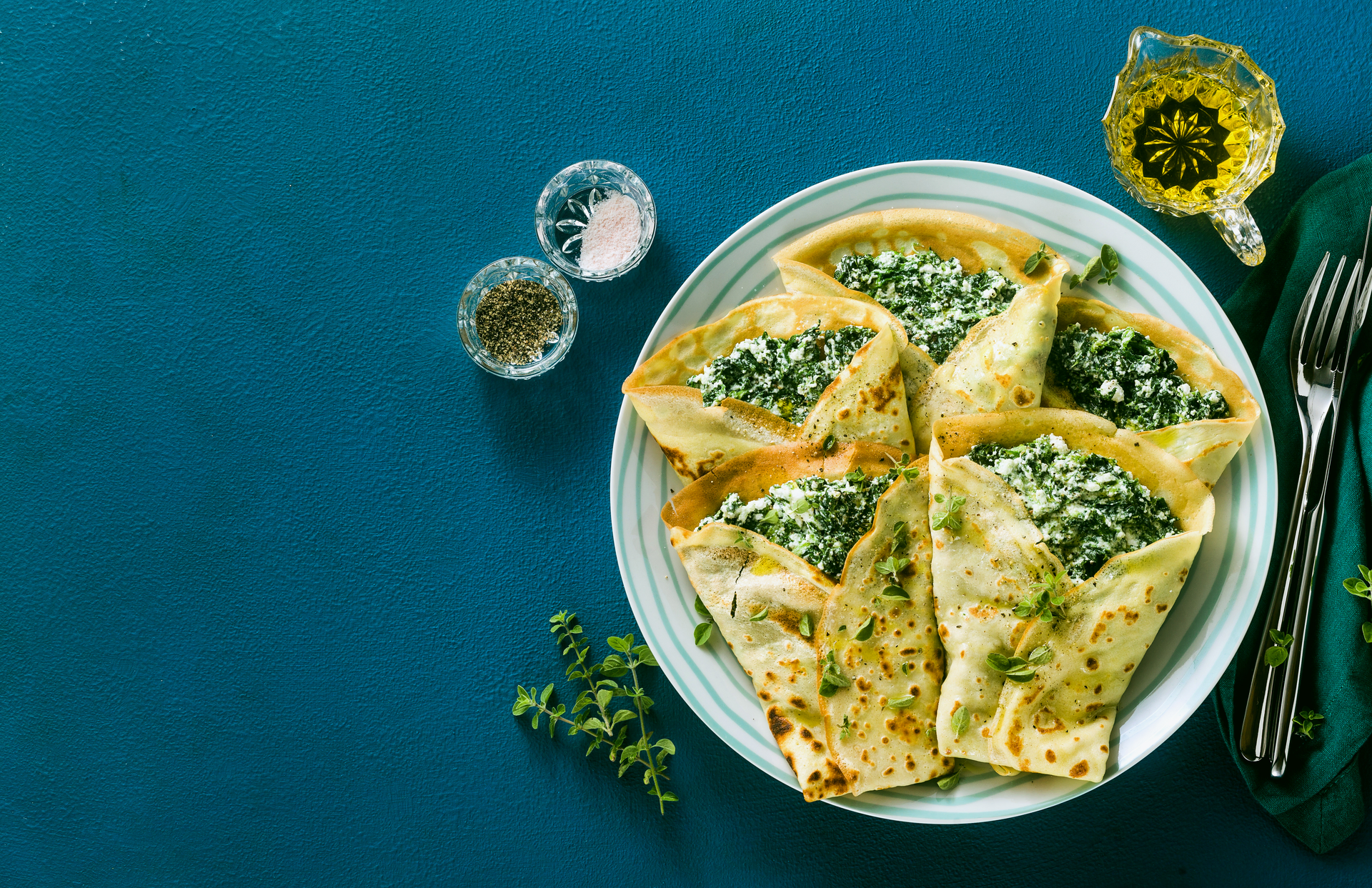 Turkish Gözleme with Spinach and Feta