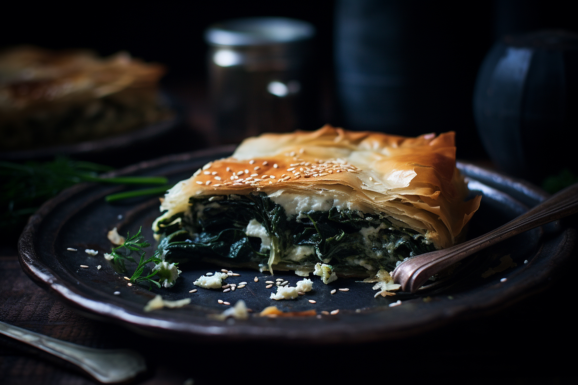 Turkish Spinach and Feta Börek with Sesame Topping