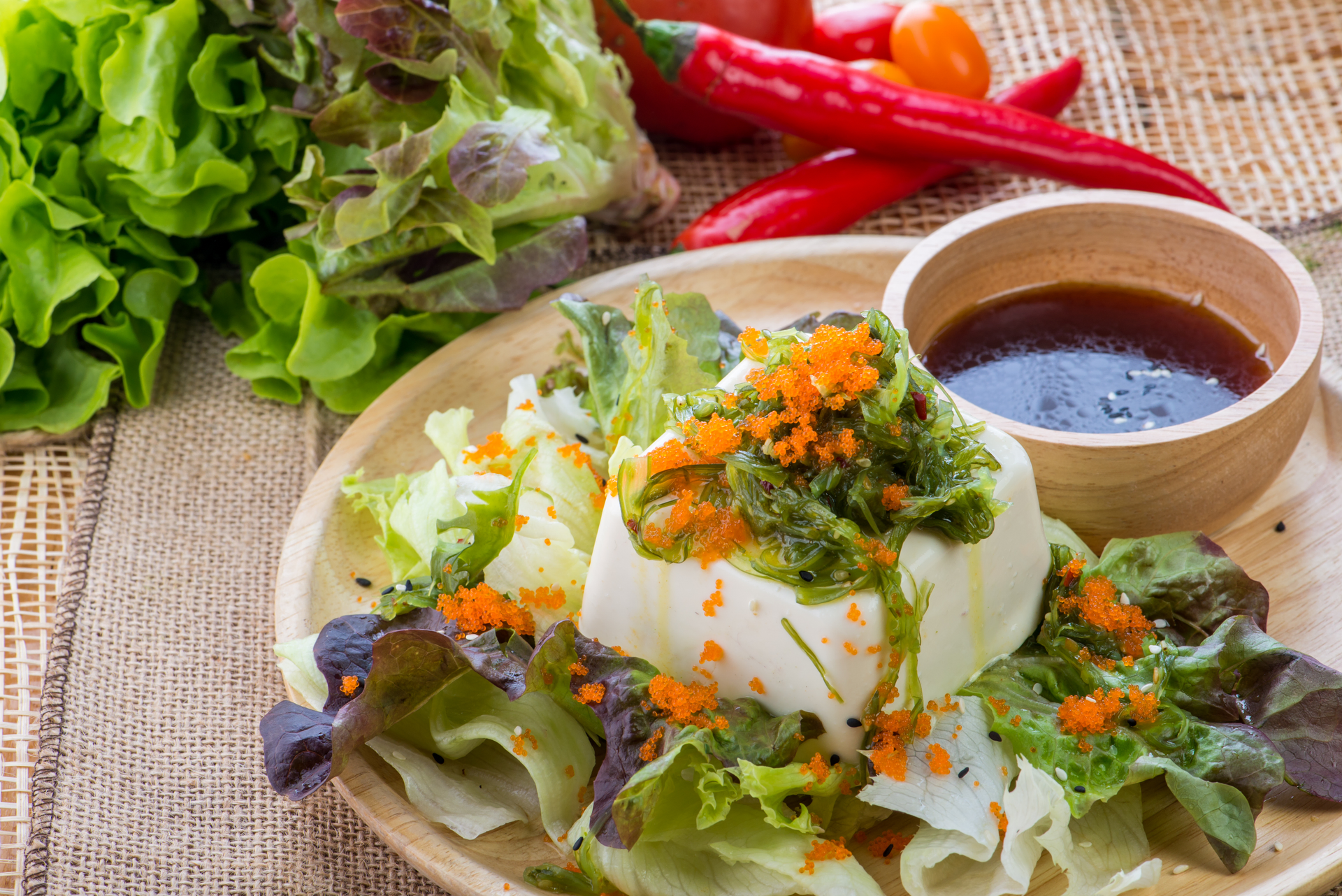 Velvet Vietnamese Lotus Stem Salad with Fresh Herbs — Appetizer served and photographed from above