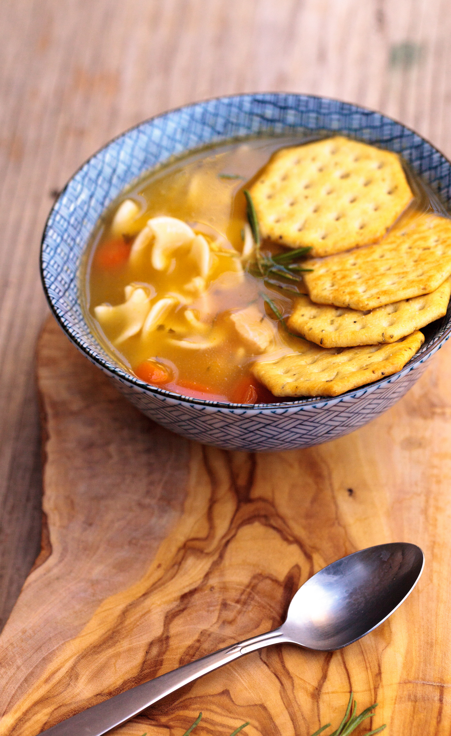 Venezuelan Hallaca Soup with Plantain Dumplings — Main Course served and photographed from above