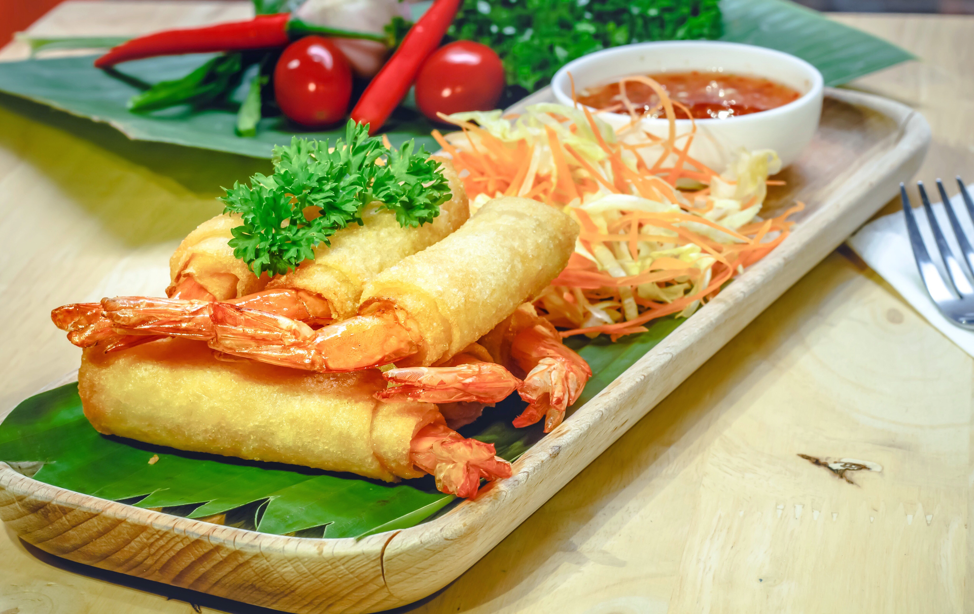 Vietnamese Banh Khot with Turmeric Shrimp Filling — Appetizer served and photographed from above