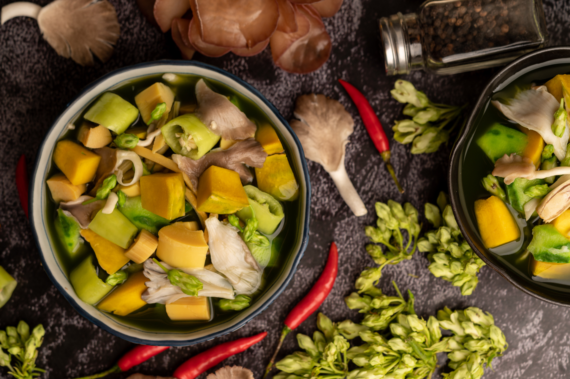 Vietnamese Starfruit and Ginger Chicken Stew — Main Course served and photographed from above