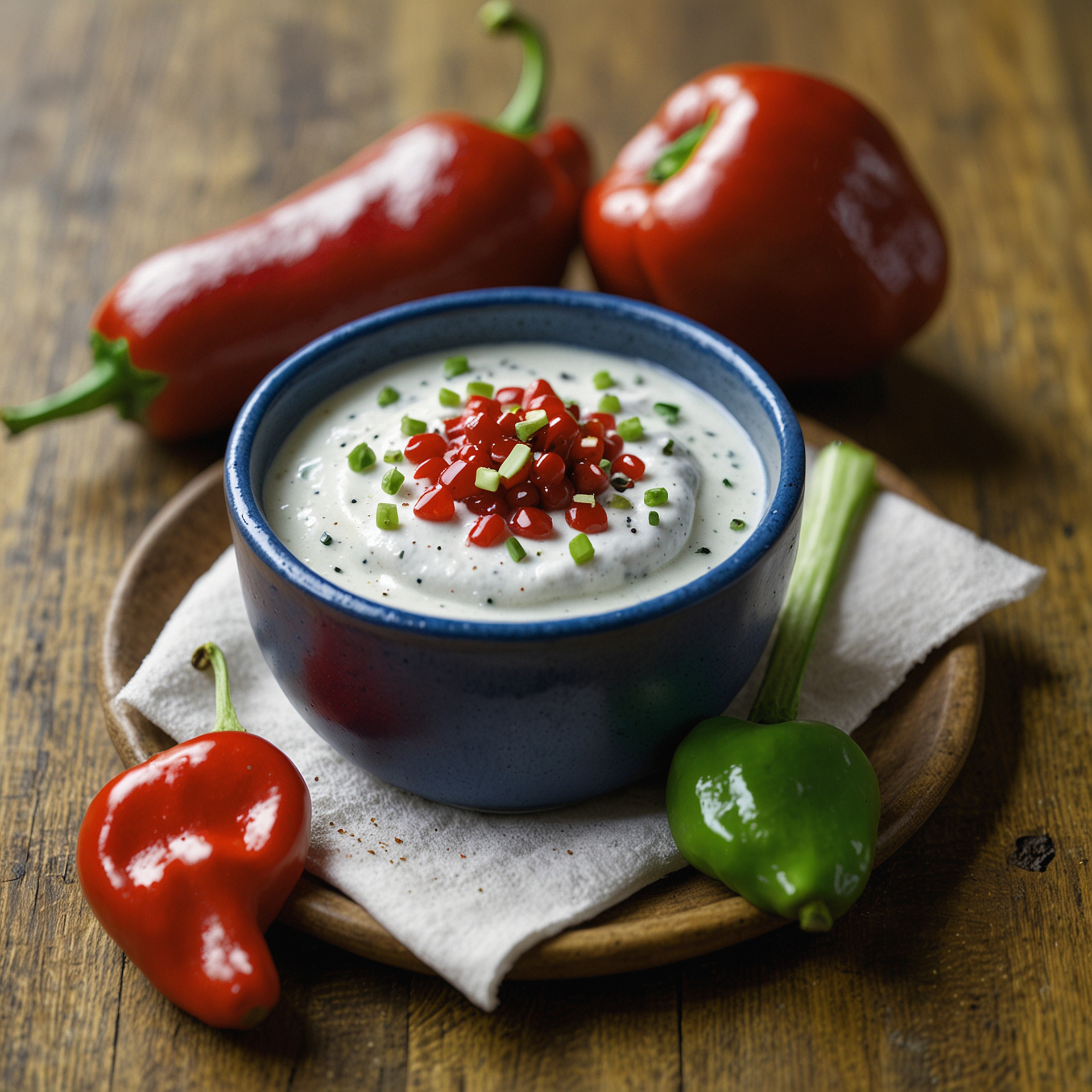 Zesty Bolivian Llajwa Dip with Tomato and Locoto — Appetizer served and photographed from above