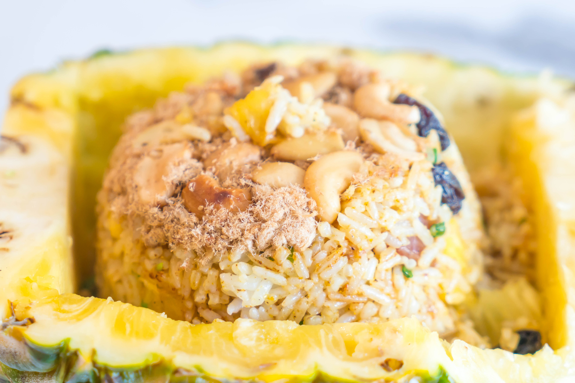 Overhead flat-lay of all ingredients for Zesty Brazilian Quibebe with Coconut and Nutmeg laid out on a kitchen surface.