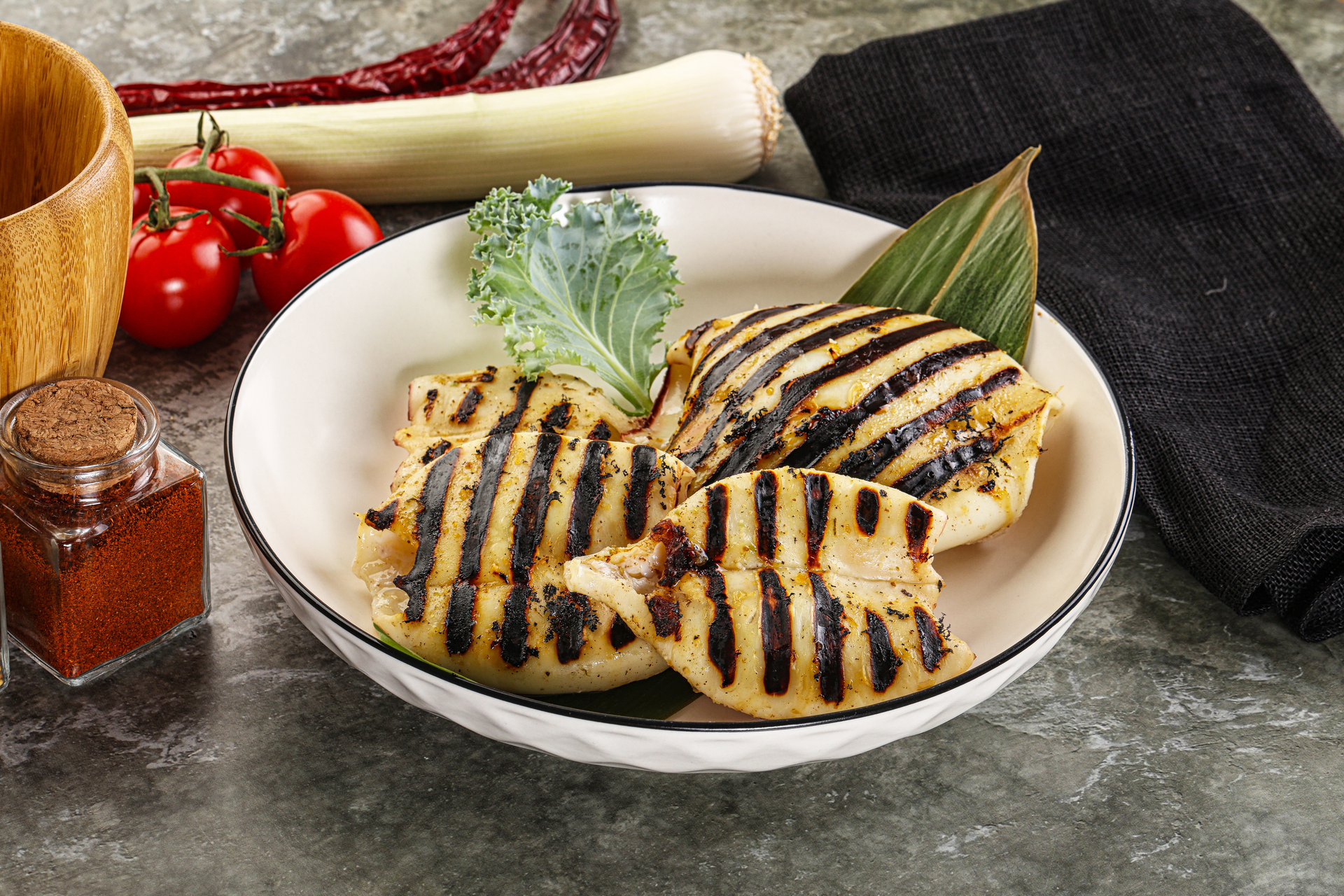 Zesty Cypriot Halloumi Saganaki with Black Olive Tapenade — Appetizer served and photographed from above