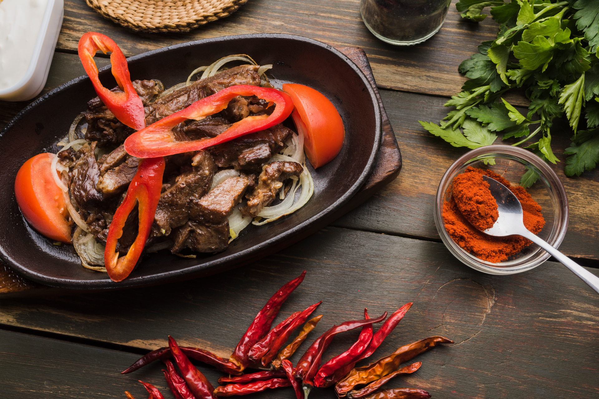 Zesty Filipino Sinugba with Spiced Vinegar Marinade — Main Course served and photographed from above