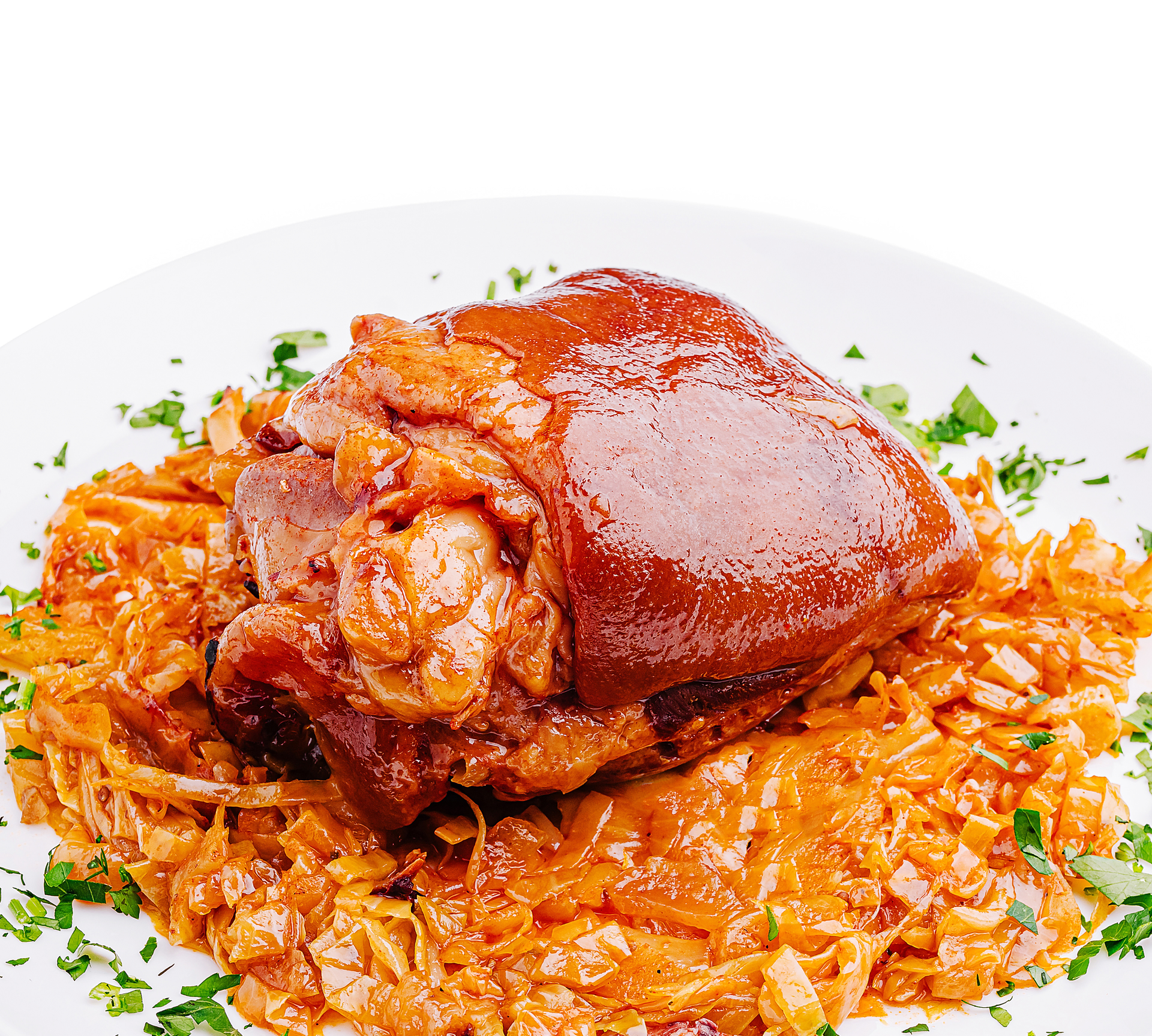 Overhead flat-lay of all ingredients for Zesty Ghanaian Jollof Rice with Smoked Turkey Tails laid out on a kitchen surface.