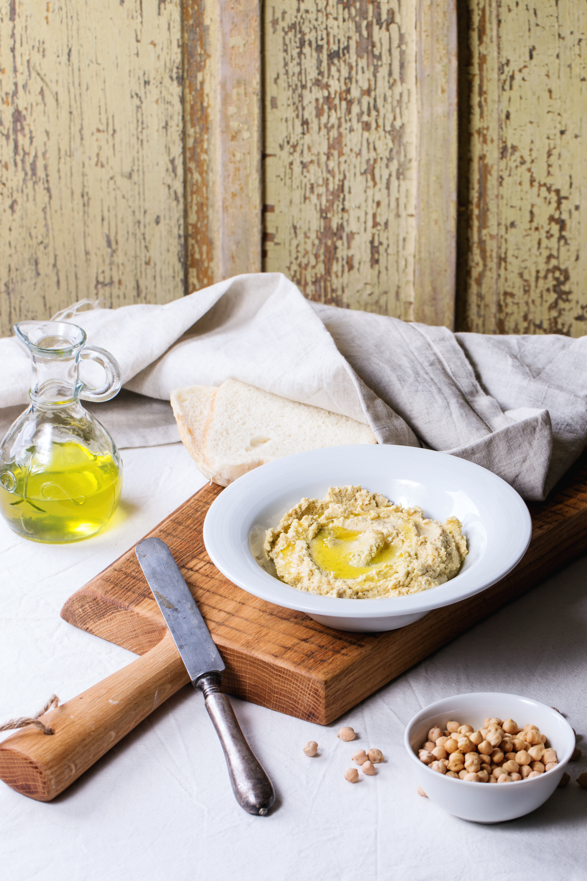 Zesty Greek Fava Bean Dip with Lemon Zest — Appetizer served and photographed from above