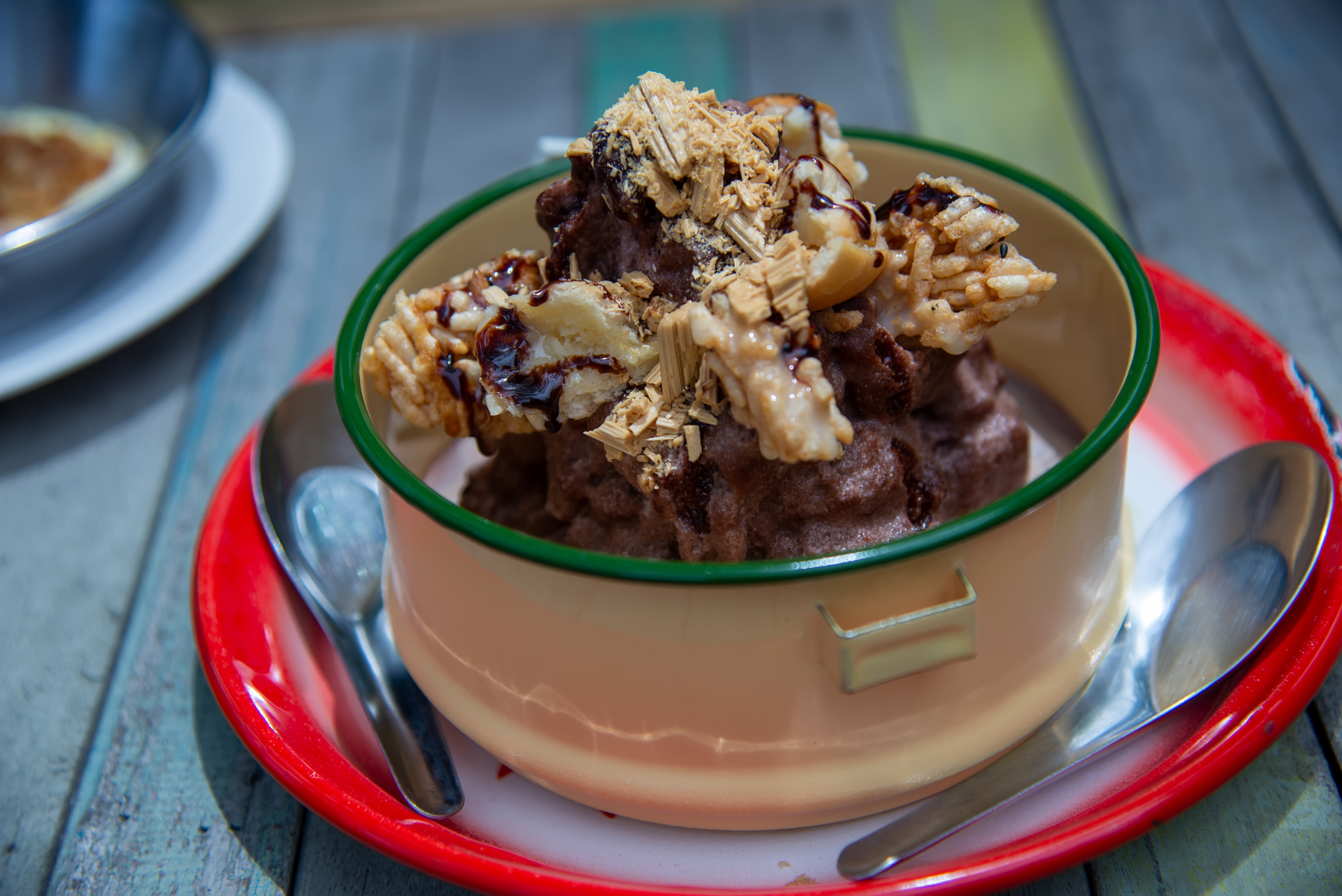 Zesty Malaysian Rojak with Toasted Peanuts and Tamarind — Salad served and photographed from above