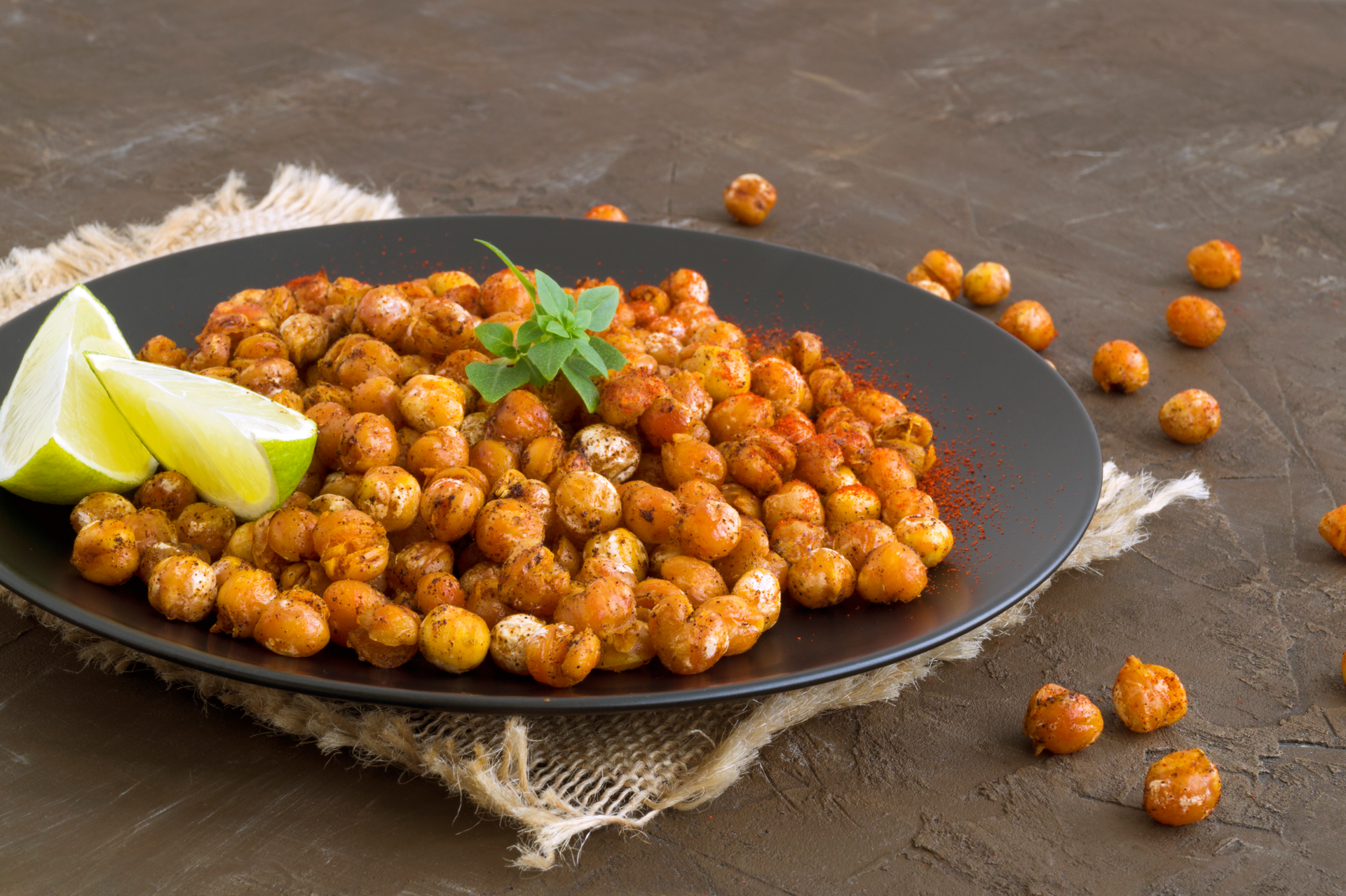 Zesty Pakistani Chana Chaat with Tamarind Sauce — Appetizer served and photographed from above