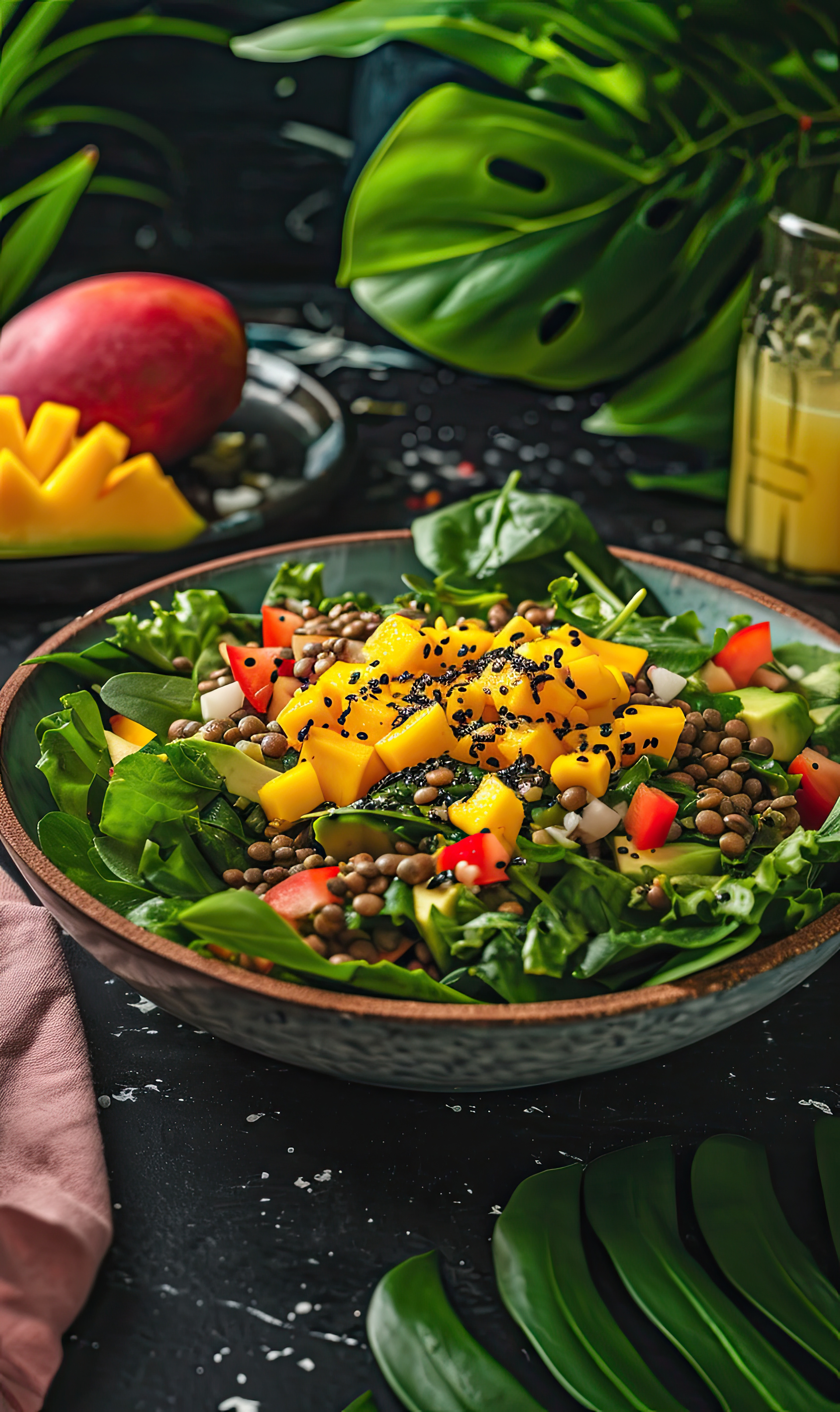Zingy Jamaican Jerk Quinoa Salad with Mango and Cilantro