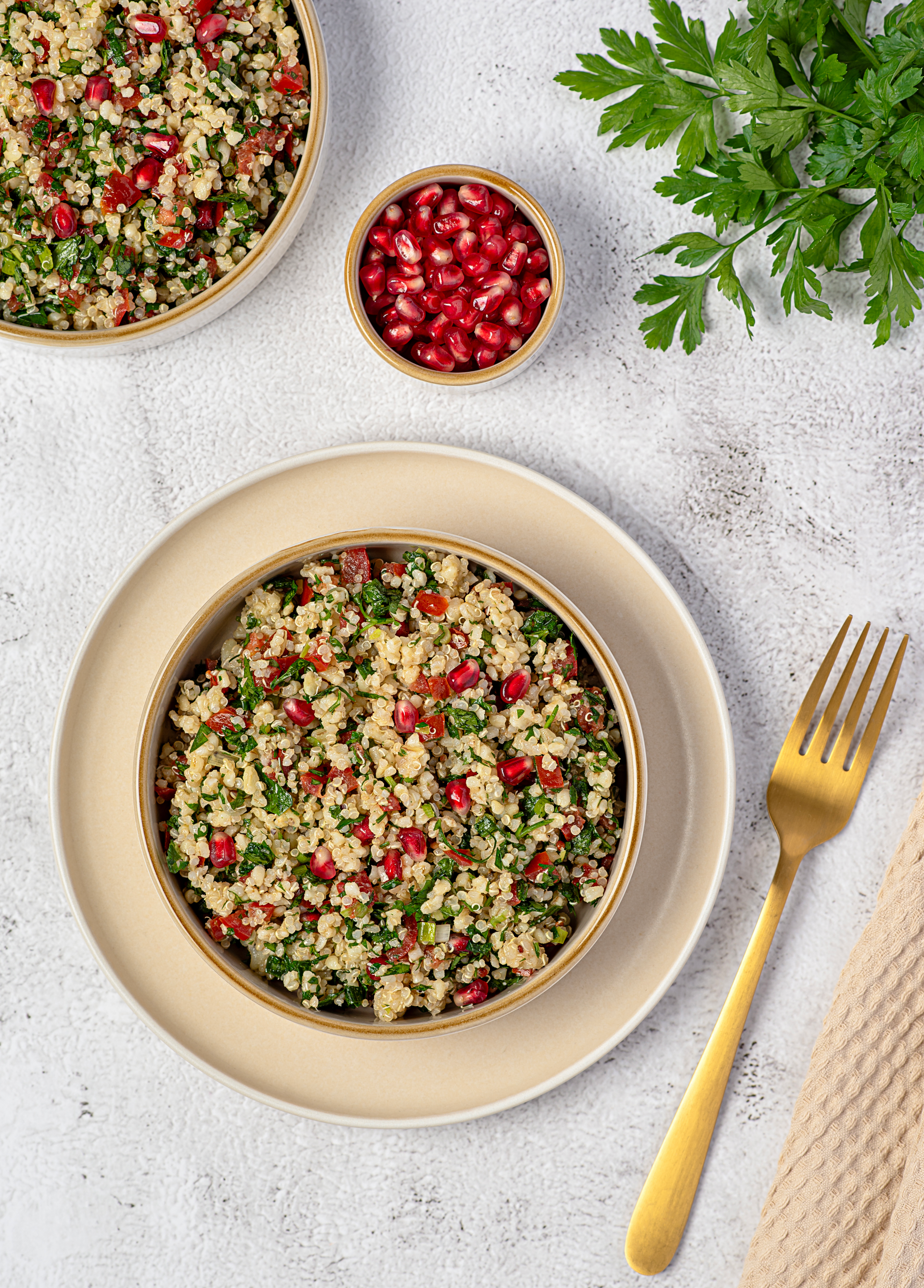 Zingy Lebanese Quinoa Tabbouleh with Mint and Parsley